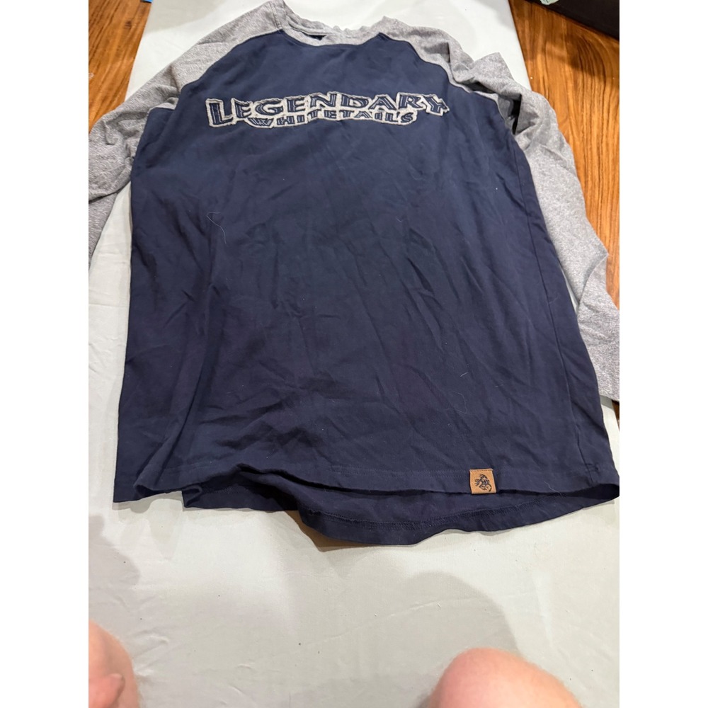 Outdoor Mens Legendary Whitetails Raglan Tee M Navy Blue